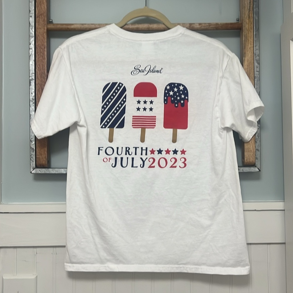 Sea island, Fourth of July T-shirt, youth large